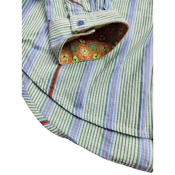 Robert Graham Mens 2XL 2TG Textured Button Front Flip Cuff Shirt - Picture 7 of 10